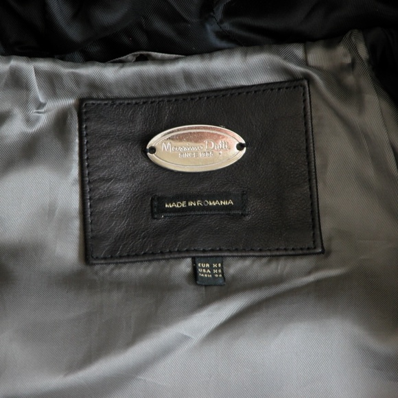 Massimo Dutti Black Leather Moto Jacket XS - Picture 7 of 8
